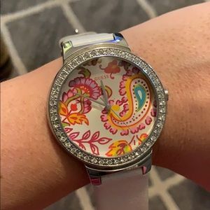Paisley Guess Rhinestone Watch 🧡🤍💕 Large Face